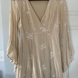 Free People cream bell sleeve dress. Size 2.